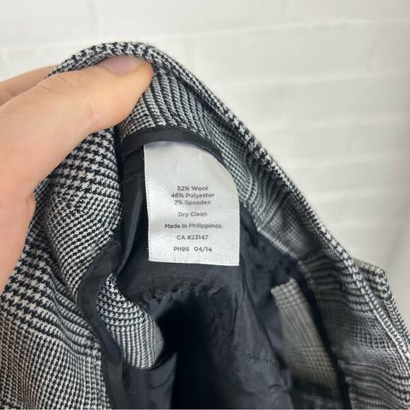 Talbots Herringbone Houndstooth Curvy Fit Wool Blend Trouser Pants Size 12 - Picture 2 of 12